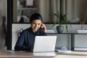 Sales Representative talking on phone